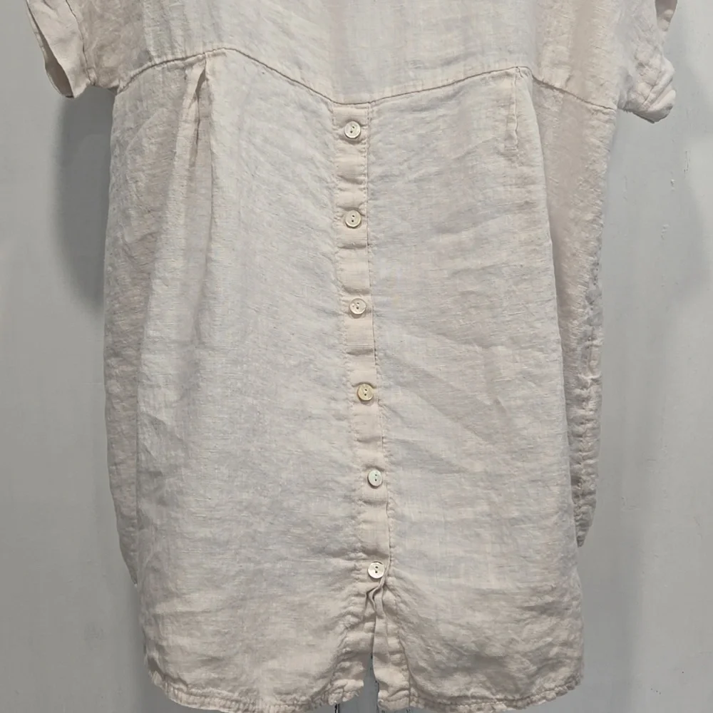 TERZO MILLENNIO 100% LINEN HI LOW TUNIC. SIZE LARGE. #7601 - Picture 7 of 10